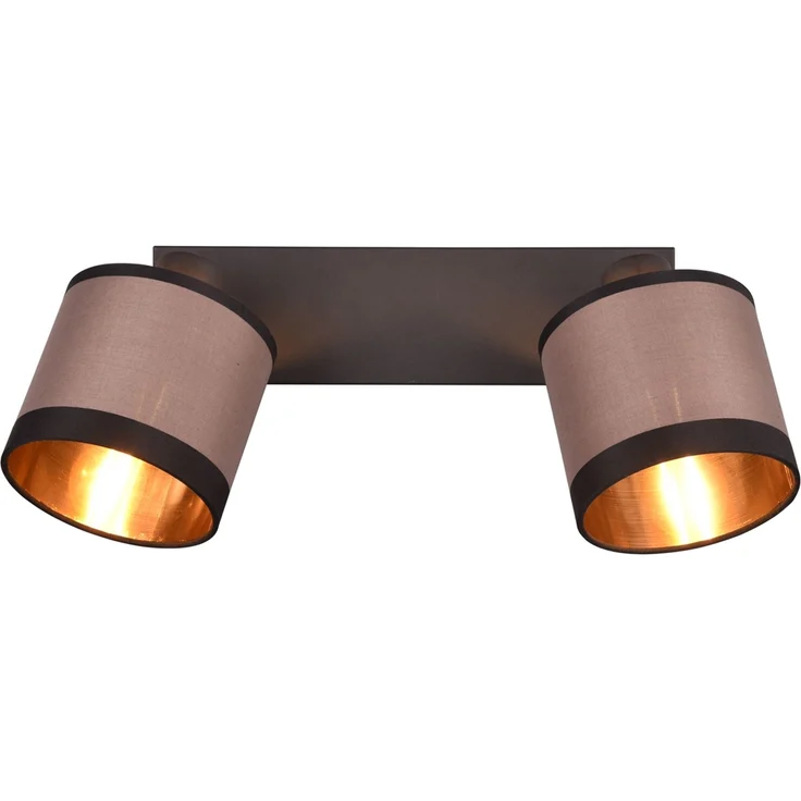 Wand- & Deckenstrahler DAVOS mit Stoffschirmen in Taupe/Gold, Breite 35cm – Bild 8