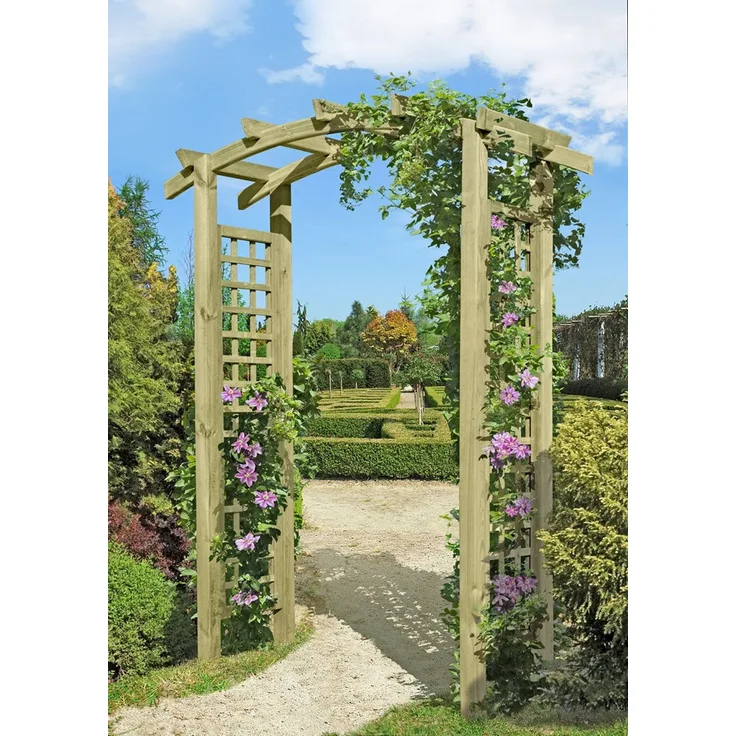 Pflanzkasten.com Eingangspergola mit Bogen, aus kesseldruckimprägniertem Kiefernholz, 160 x 62 x 210 cm