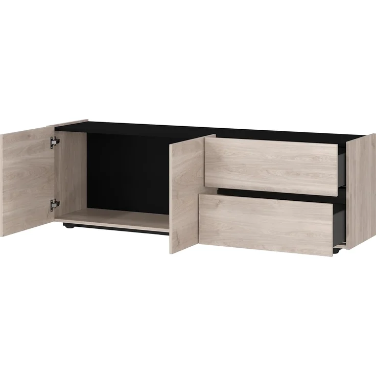 Germania Lowboard 1056-627 GW-Cantoria, in Eiche/Schwarz, Schubladen mit Selbsteinzug, 162 x 63 x 40 cm (BxHxT) – Bild 8