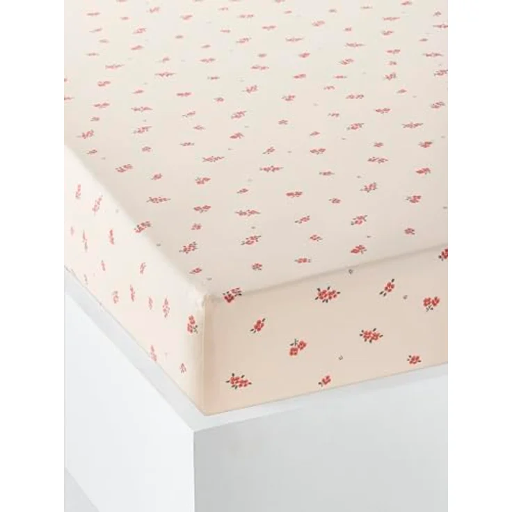 VERTBAUDETKinder Spannbettlaken HIPPIE mit Recycling-Baumwollebeige bedruckt90X200 – Bild 2