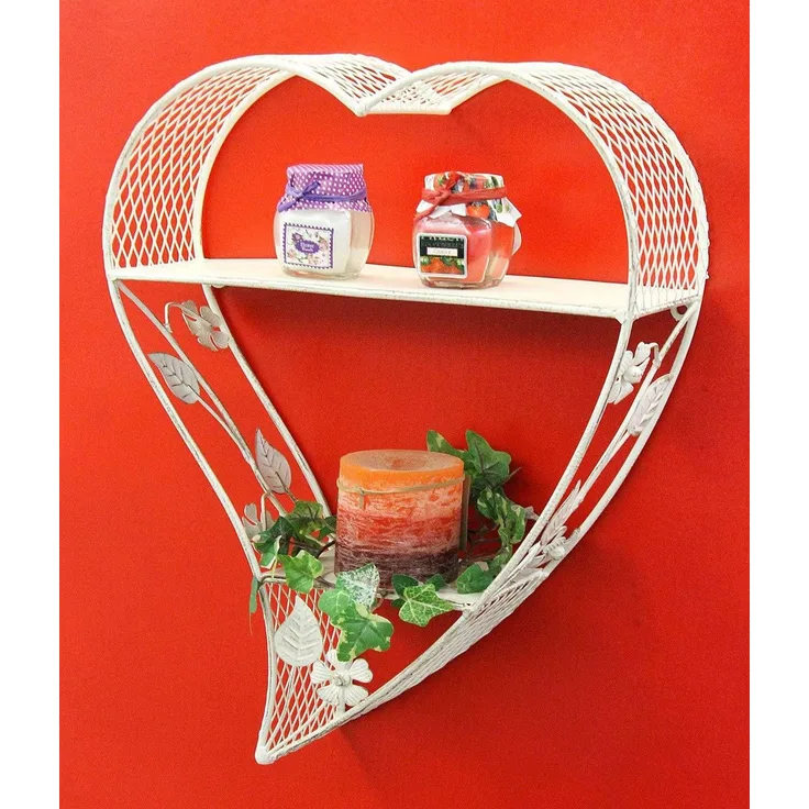 Wandregal Herz 131086 aus Metall 43cm Sammlervitrine Wandkonsole Regal Setzkasten