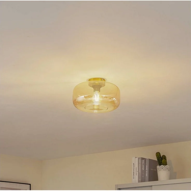 Lindby Deckenleuchten Hildur, Glas Creme IP20, 1 x 15 W LED