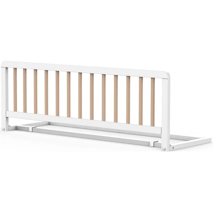 Geuther Bettschutzgitter Holz | Rausfallschutz Bett für Kinder in 110 cm Länge| Bettgitter als Absturzsicherung Bett|Baby Rausfallschutz Elternbett, Rausfallschutz Kinderbett & Baby, Natur Weiß