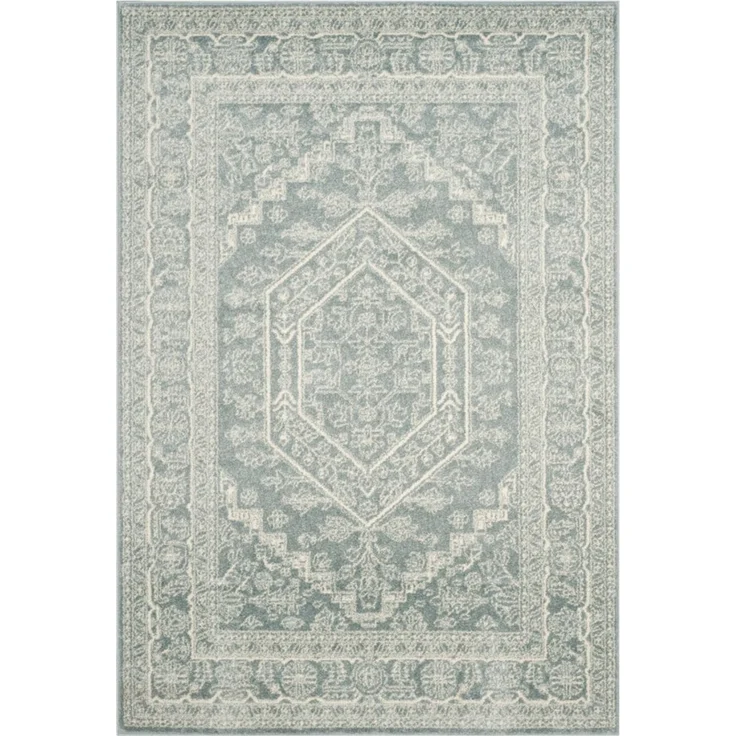 SAFAVIEH Traditionell Teppich für Wohnzimmer, Esszimmer, Schlafzimmer - Adirondack Collection, Kurzer Flor, Schiefer und Elfenbein, 91 X 152 cm | 1 cm Flor, Teppich für den Innenbereich, langlebig, kinder- und haustierfreundlich, Polypropylen-Fasern, Ö...