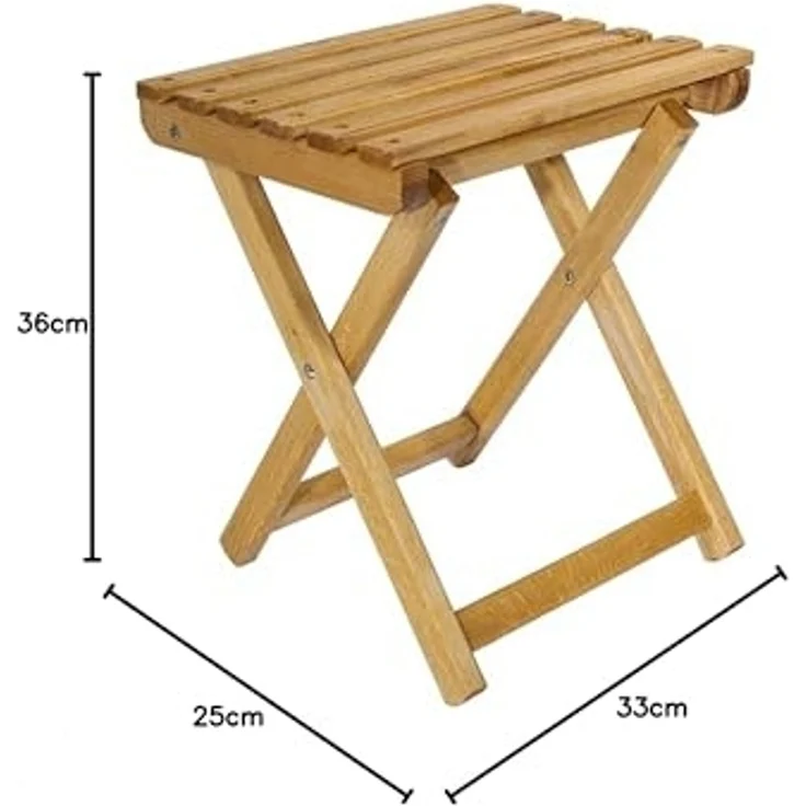 Aranaz Hocker mit Holz, 33 x 25 x 36 cm – Bild 3