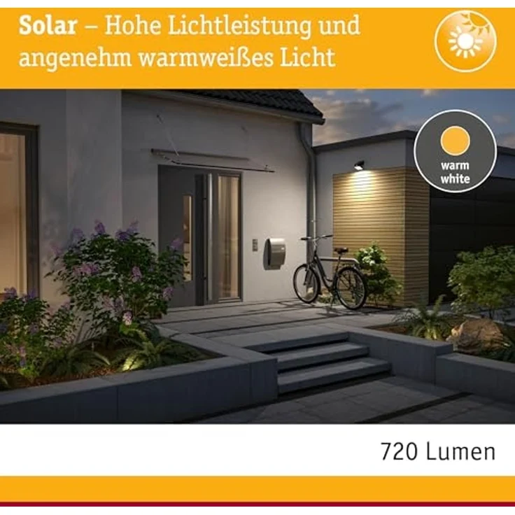 Paulmann 94608 Solar LED Wandfluter Lesly IP65 3000K Bewegungsmelder – Bild 4