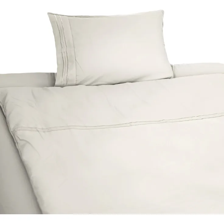 3 tlg. Bettwäschen-Set mit Kissenbezug 50x70 cm, Deckenbezug 135x200 cm und Bettlaken Creme