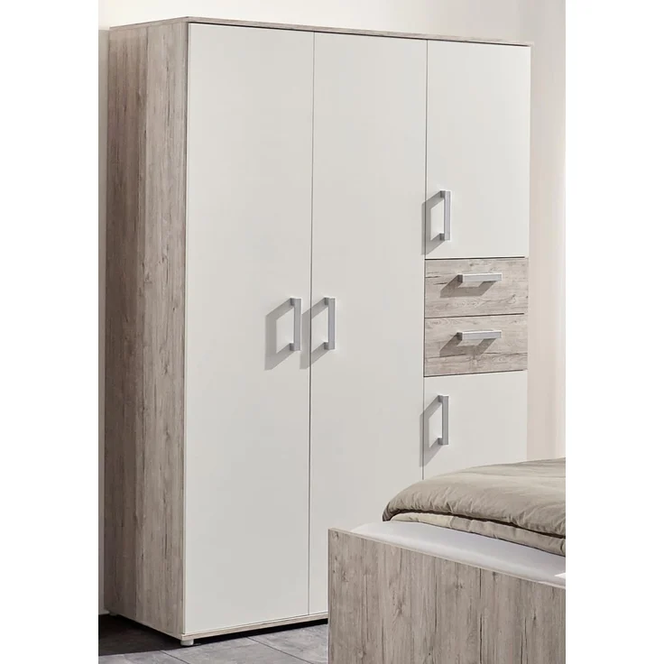 Arthur Berndt 'Bente' Kleiderschrank 4-türig für Babyzimmer Kinderzimmer Schlafzimmer Eiche Sand / Weiß – Bild 8