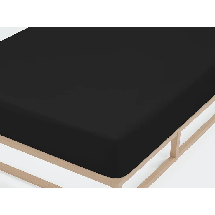Biberna Jersey-Spannbetttuch, 100 % Baumwolle, Schwarz, 1x 90x190 cm - 100x200 cm – Bild 2