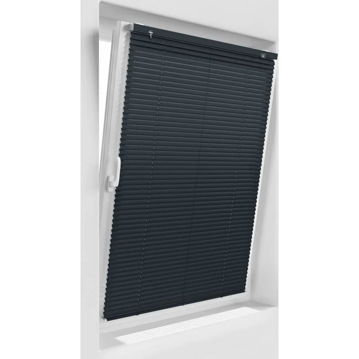 Victoria M. Jalousie Aluminium Jalousie, 40 x 130 cm, anthrazitgrau matt, mit Bohrenohne Bohren, freihängend, Sicht- Licht- und Blendschutz, inkl. Klemmclips – Bild 3