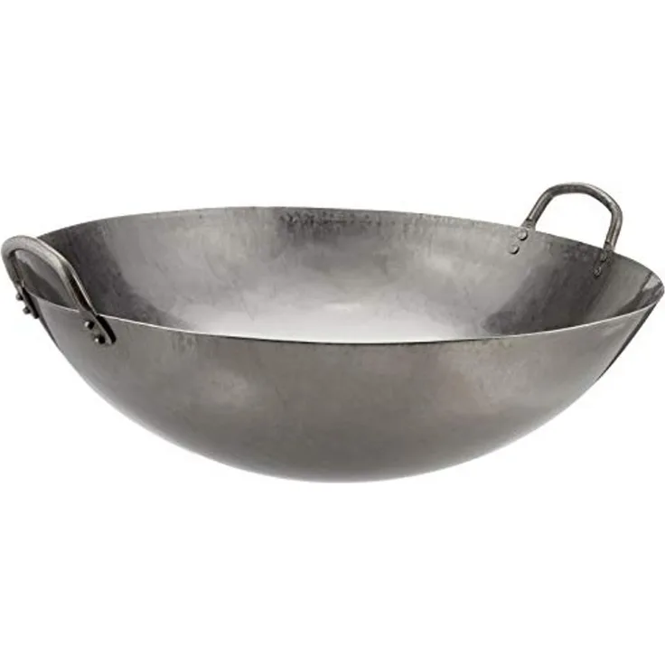 JADE TEMPLE Wok, Eisenpfanne Doppelgriff, runder Boden, D: 45 cm 1 Stk