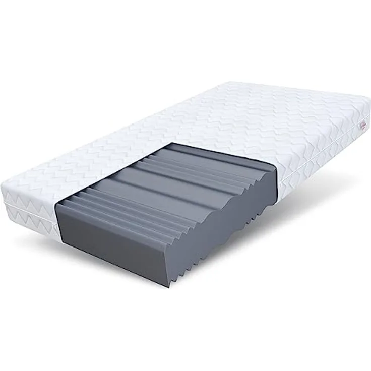 FDM Comfort Plus Schaumstoffmatratze cm Höhe cm 7-Liegezonen Matratze Kaltschaum H3 Öko-Tex Allergikergeeignet Bezug Waschbar Abnehmbar Weiß, 160x200 cm, 24,0 cm