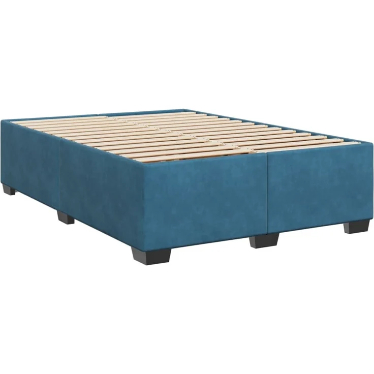 vidaXL Boxspringbett mit Matratze Dunkelblau 140x190 cm Samt 3285285 – Bild 5