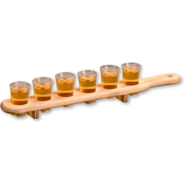 KESPER 68281 Schnapsglasträger mit 6 Gläsern aus Kiefernholz – Bild 1