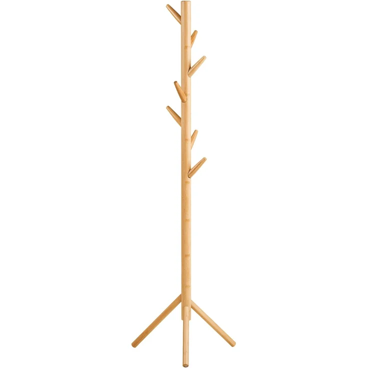 Garderobenständer >Wanaka< in Bambus, Massivholz - 50x163x50cm (BxHxT) – Bild 1
