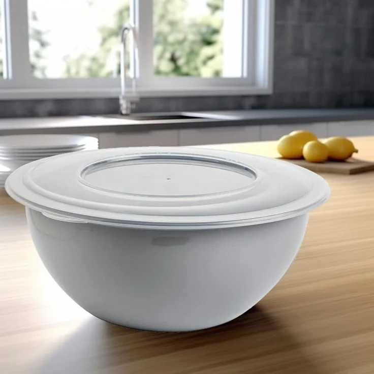 Centi Aufbewahrungsschüssel Schüssel mit Deckel 5l Rührschüssel Set grau, Kunststoff, (2er-Set) – Bild 4