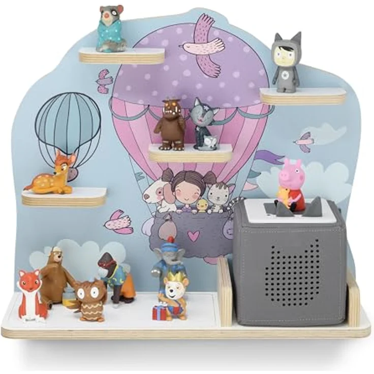 stadtecken Kinder Regal für Musikbox I Geeignet für die Toniebox und ca. 50 Tonies I Perfekte Aufbewahrung für Kinderzimmer I zum Aufstellen oder Aufhängen (Oben, Mittel) – Bild 2