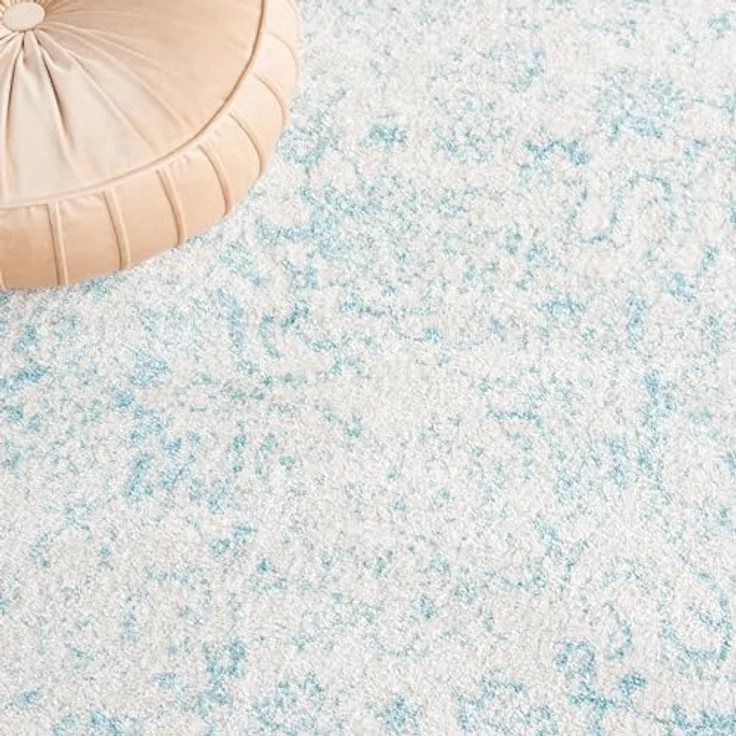Safavieh Akzent-Teppich 91x152 cm - Adirondack Collection - Transitional Design, Elfenbein & Hellblau, Pflegeleichte Synthetikmischung, Ideal für Wohnzimmer, Schlafzimmer, Büro – Bild 5