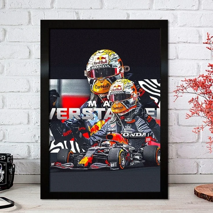 Poster Formel 1 Max Verstappen Rennfahrer Helm Rennwagen Red Bull · Deko Print ohne Rahmen - H / 50x70 cm – Bild 3
