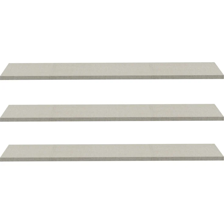 Forte EDWAL Einlegeböden 90, 3er Set für Kleiderschränke, Zubehör, Holzwerkstoff, Grau Textilnachbildung Grau Holzdekor, 87,1 cm beit x 42 cm hoch x 1,5 cm tief – Bild 1