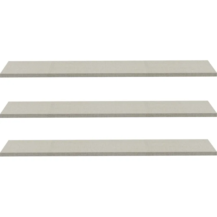 Forte EDWAL Einlegeböden 90, 3er Set für Kleiderschränke, Zubehör, Holzwerkstoff, Grau Textilnachbildung Grau Holzdekor, 87,1 cm beit x 42 cm hoch x 1,5 cm tief