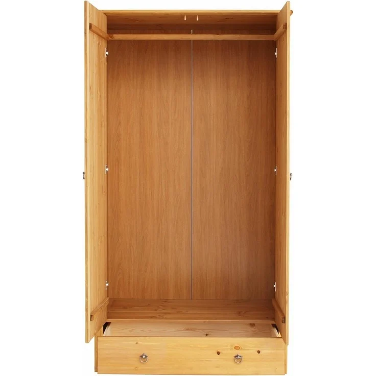 Home affaire Kleiderschrank Hugo aus massiver Kiefer im Landhausstil, mit Spiegel – Bild 2