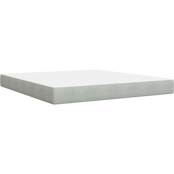 vidaXL LED-Speicherbett mit Matratze Hellgrau 180 x 200 cm Samt 3459204 – Bild 7