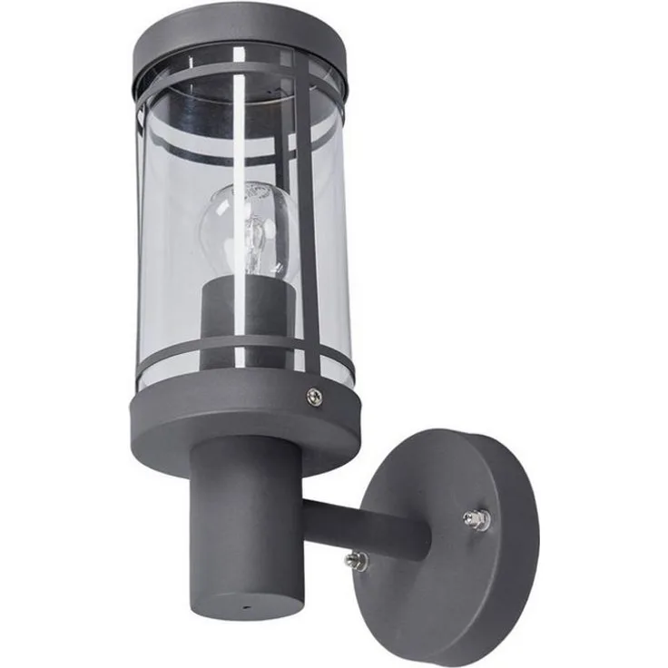 Lindby Außen-Wandleuchte Djori, Edelstahl Alu IP44, 1x15 W LED