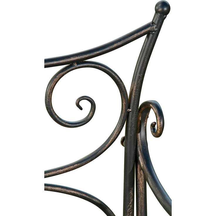 Gartenbank TODOR - Metall Bronze 113x47x89 cm | Metallbank Garten 2 Seitzer Bank Terrasse Vintage Antik Gartenbank – Bild 5