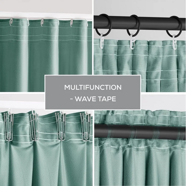 Restilo Gardine Gardine Multifunktionsband Kräuselband Vorhang Verdunkelnd Samt Textil (1 St), Kräuselband, verdunkelnd, Samt Textilien, mit Raffhalter – Bild 2