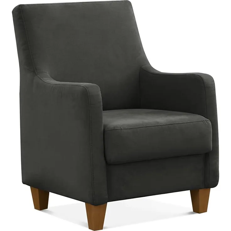 CAVADORE Polstersessel Palera mit Federkern / Sessel im Landhausstil, passend zur Garnitur Palera / 70 x 93 x 75 / Mikrofaser, Grau
