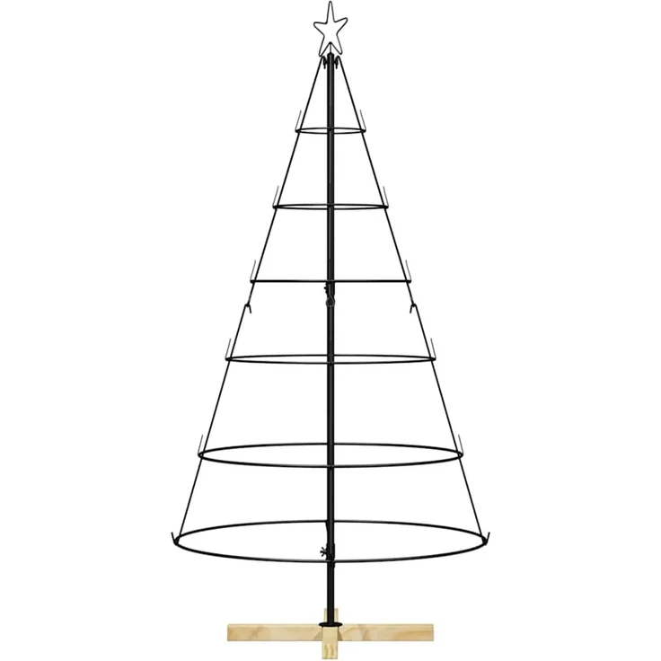 vidaXL Metall-Weihnachtsbaum mit Ständer KUOPIO 150 cm Stahl Schwarz 42019160 – Bild 5