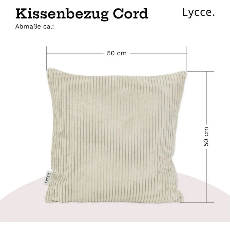Lycce Dekokissen Kissenbezug 2er Set CORD Stoff (50 x 50 cm) - made in EU – Bild 2