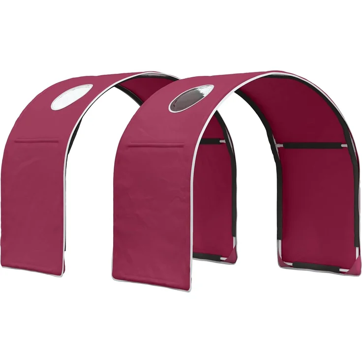 vidaXL Bett mit Tunnel 3 Stk. Artisian Eiche und Rot Holzwerkstoff 3423519 – Bild 5