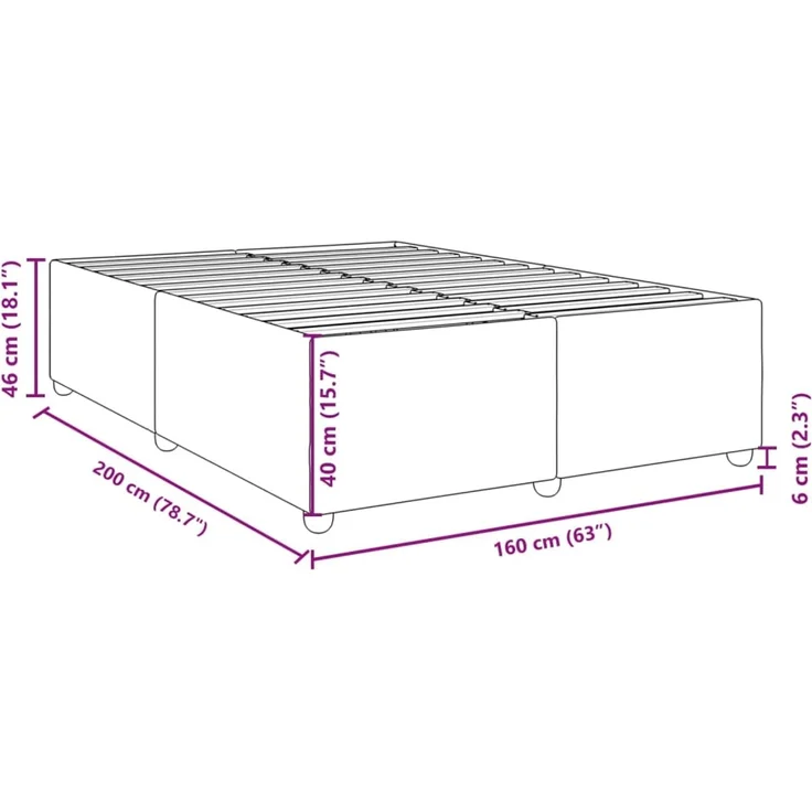 vidaXL Bettgestell ohne Matratze Schwarz 160x200 cm Stoff 3284745 – Bild 9