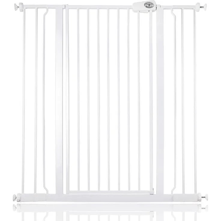 Bettacare Extra hoher Sicherheitsgitter für Kinder und Hunde, 100.8cm - 108.4cm, Weiß, Extra hohes Babygitter von 104cm Höhe, Druckmontage-Sicherheitsgitter für Treppen