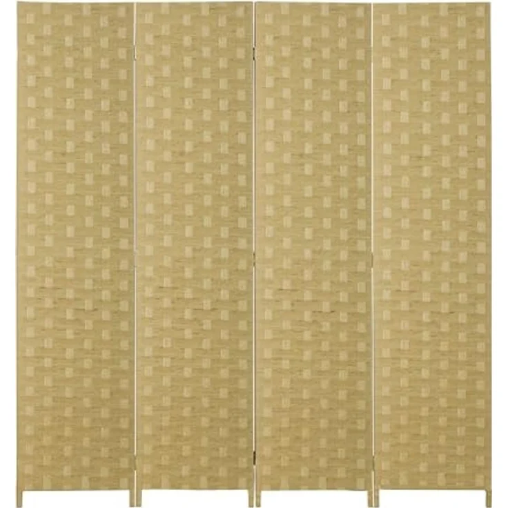 HOMCOM Paravent 4-teilig 159,5 x 169,5 cm Raumteiler Faltbar Trennwand aus Wellenfaser, Freistehend Sichtschutz für Wohnzimmer, Schlafzimmer, Büro, Braun – Bild 7