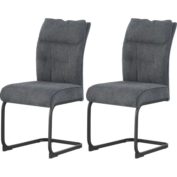 Schwinger-Stuhl 2er Set Rom Stühle in Anthrazit - gemütliches Design - B/H/T: 47x94x61 cm