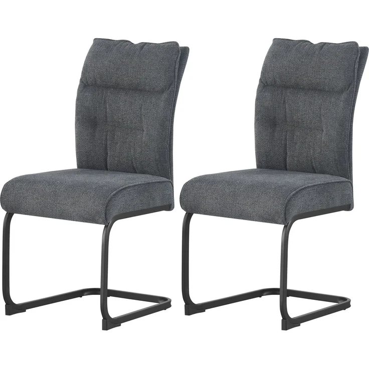 Schwinger-Stuhl 2er Set Rom Stühle in Anthrazit - gemütliches Design - B/H/T: 47x94x61 cm – Bild 1