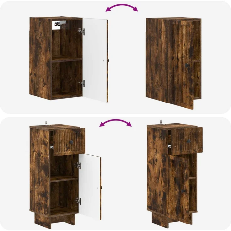 vidaXL 3-teiliges Badezimmer-Schranksystem EDE Raucheiche 3417743 – Bild 8