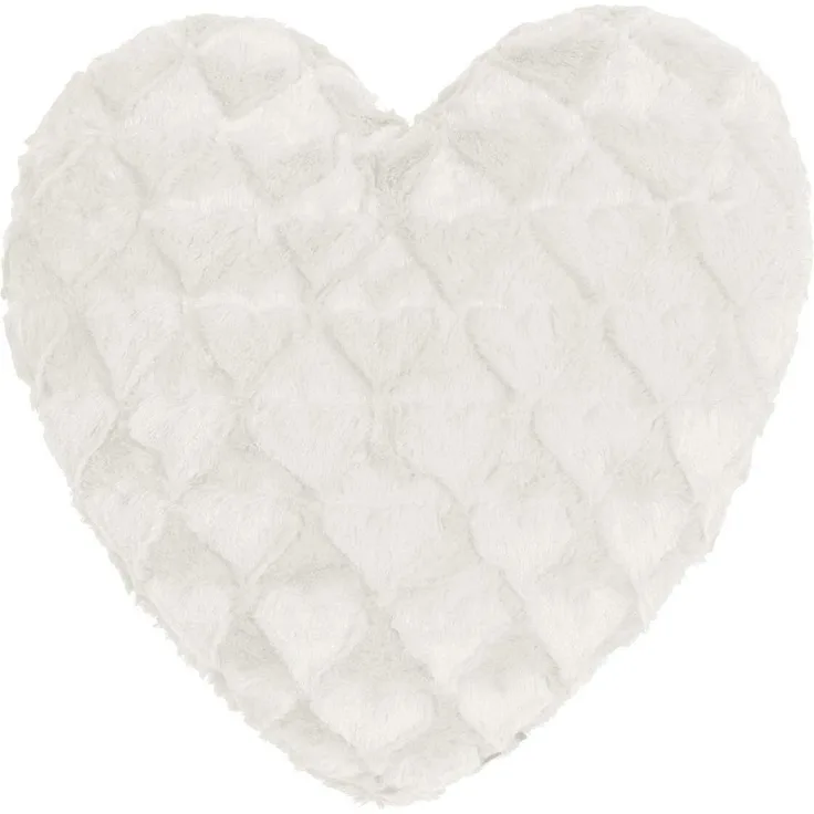 MAGMA Herzkissen FLUFFY HEARTS Plüschformkissen flauschig kuschelig Sofakissen - ca. 40 x 35 cm weiß