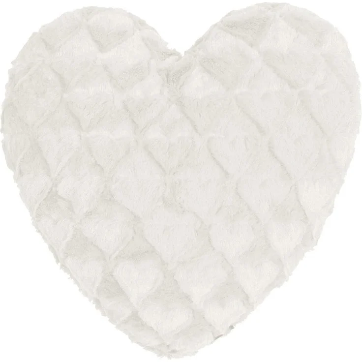 MAGMA Herzkissen FLUFFY HEARTS Plüschformkissen flauschig kuschelig Sofakissen - ca. 40 x 35 cm weiß – Bild 1