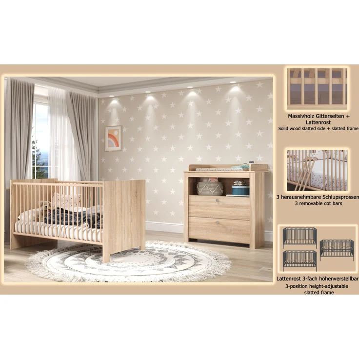 Trendteam 2-tlg. Babyzimmer-Set Olivia/Julie Eiche hell – Bild 9