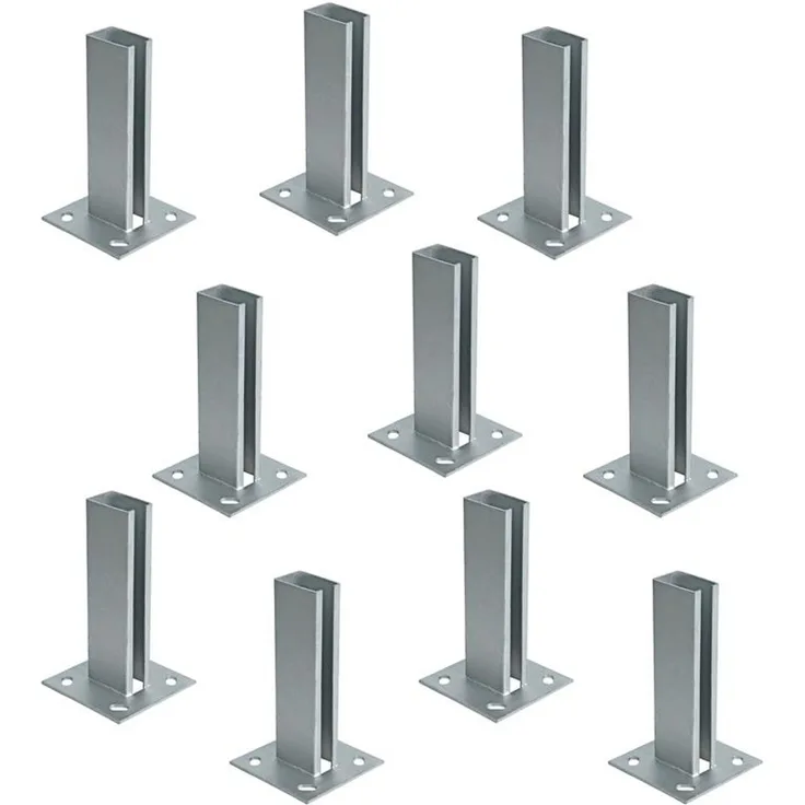 Pfostenträger Aufschraubhülse 10er Set 40x60 mm Doppelstabmatten Zaun Verzinkt