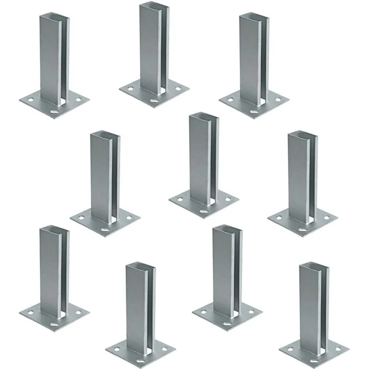 Pfostenträger Aufschraubhülse 10er Set 40x60 mm Doppelstabmatten Zaun Verzinkt – Bild 1