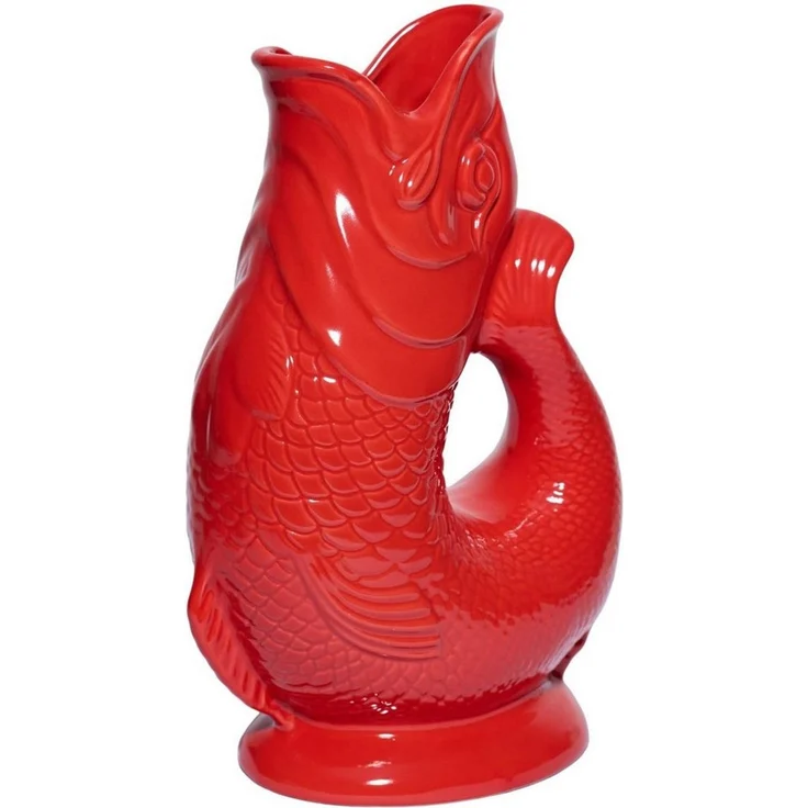 Gluckigluck Wasserkaraffe, (Original Gluggle Jug aus England), mit Gluckergeräusch, handgefertigt, ikonisches Fisch-Design, 1,2 L – Bild 2