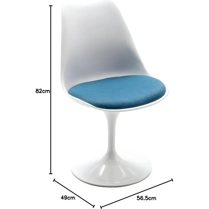 Vente-unique - XAFY Stuhl Plastik BlauWeiß - B 56,5 cm x H 82 cm x L 49 cm – Bild 3