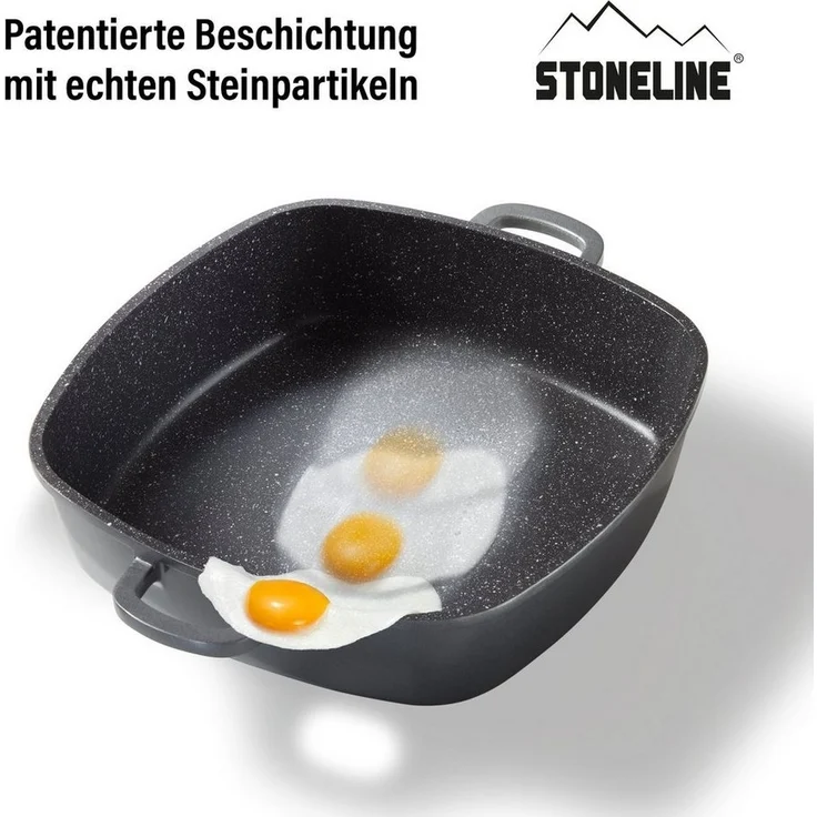 STONELINE Servierpfanne, Aluminium (3-tlg), mit echten Steinpartikeln, induktionsgeeignet, Designed in Germany – Bild 3