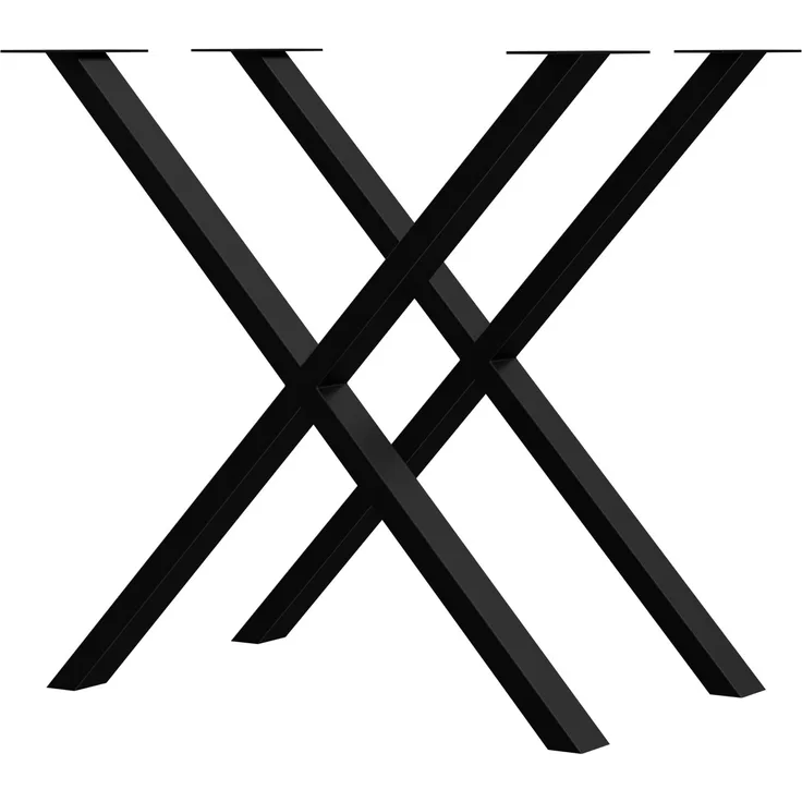 Tischgestell >TABLES< (2er-Set) X-Form, in schwarz, Metall - 71x72x19,2cm (BxHxT)