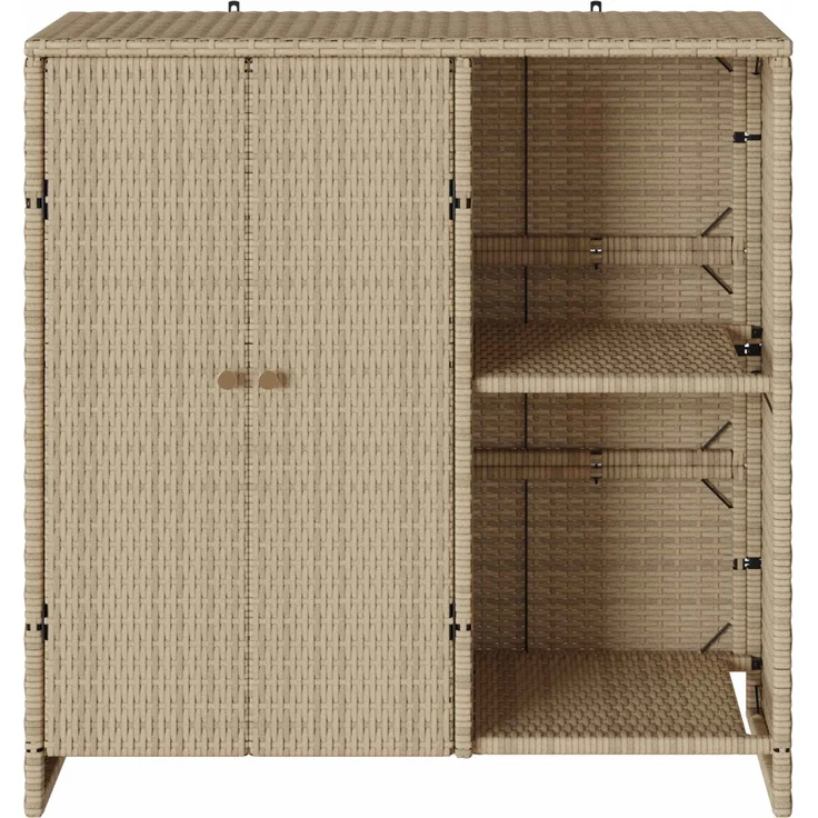 vidaXL Aufbewahrungsschrank mit Regal Beige 100 x 36 x 102 cm Rattan 4103824 – Bild 4
